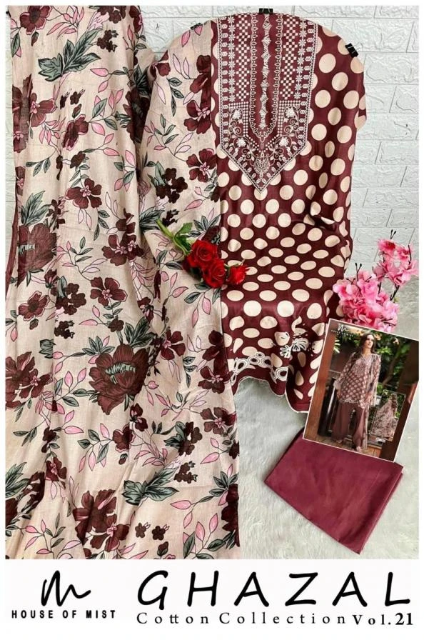 GHAZAL COTTON COLLECTION VOL 21 in COTTON | Salwar Suits | Ethnicaa Wholesale thumbnail 9
