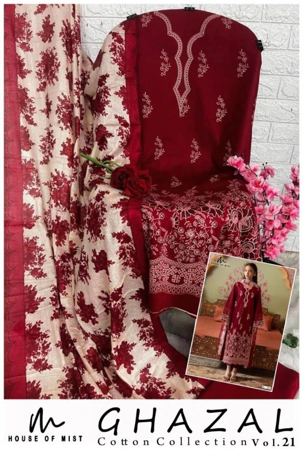 GHAZAL COTTON COLLECTION VOL 21 in COTTON | Salwar Suits | Ethnicaa Wholesale thumbnail 11