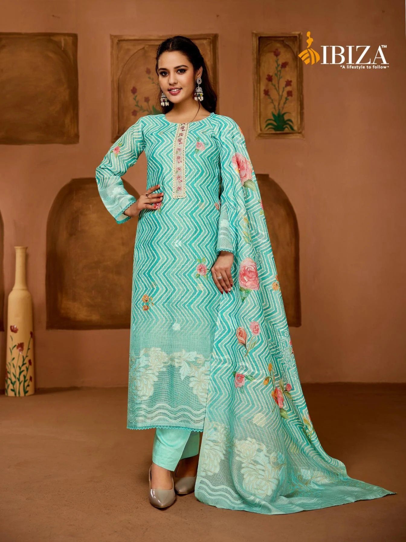 EXCLUSIVE Salwar Suits wholesale LINEN JACQUARD - Ethnicaa thumbnail 4