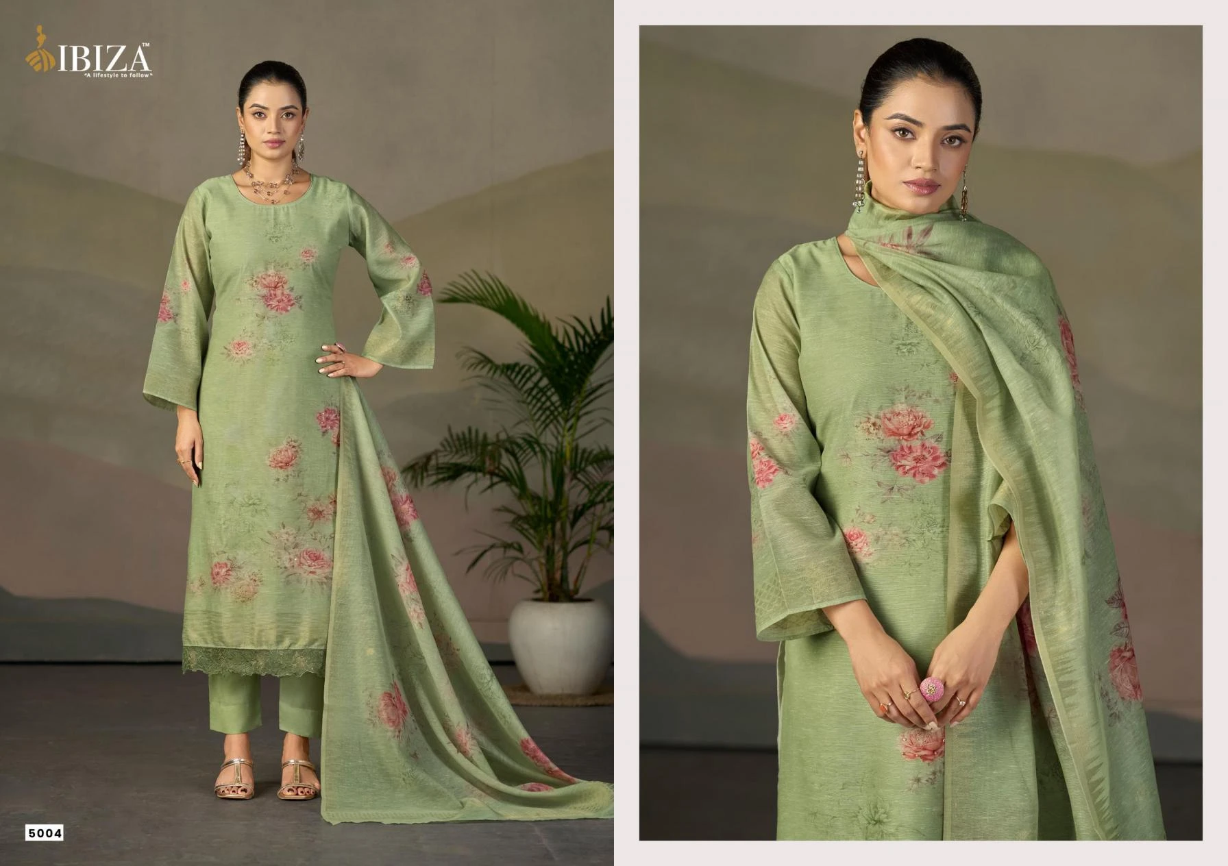 OLIVINE Salwar Suits wholesale LINEN JACQUARD - Ethnicaa thumbnail 3
