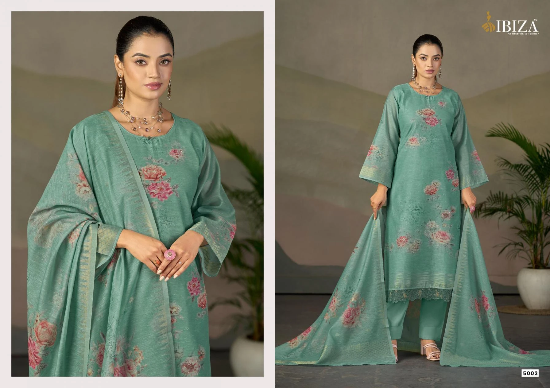 OLIVINE Salwar Suits wholesale LINEN JACQUARD - Ethnicaa thumbnail 4