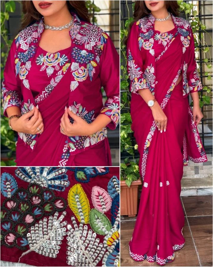 JESSICA Sarees wholesale BSY SATIN - Ethnicaa thumbnail 5