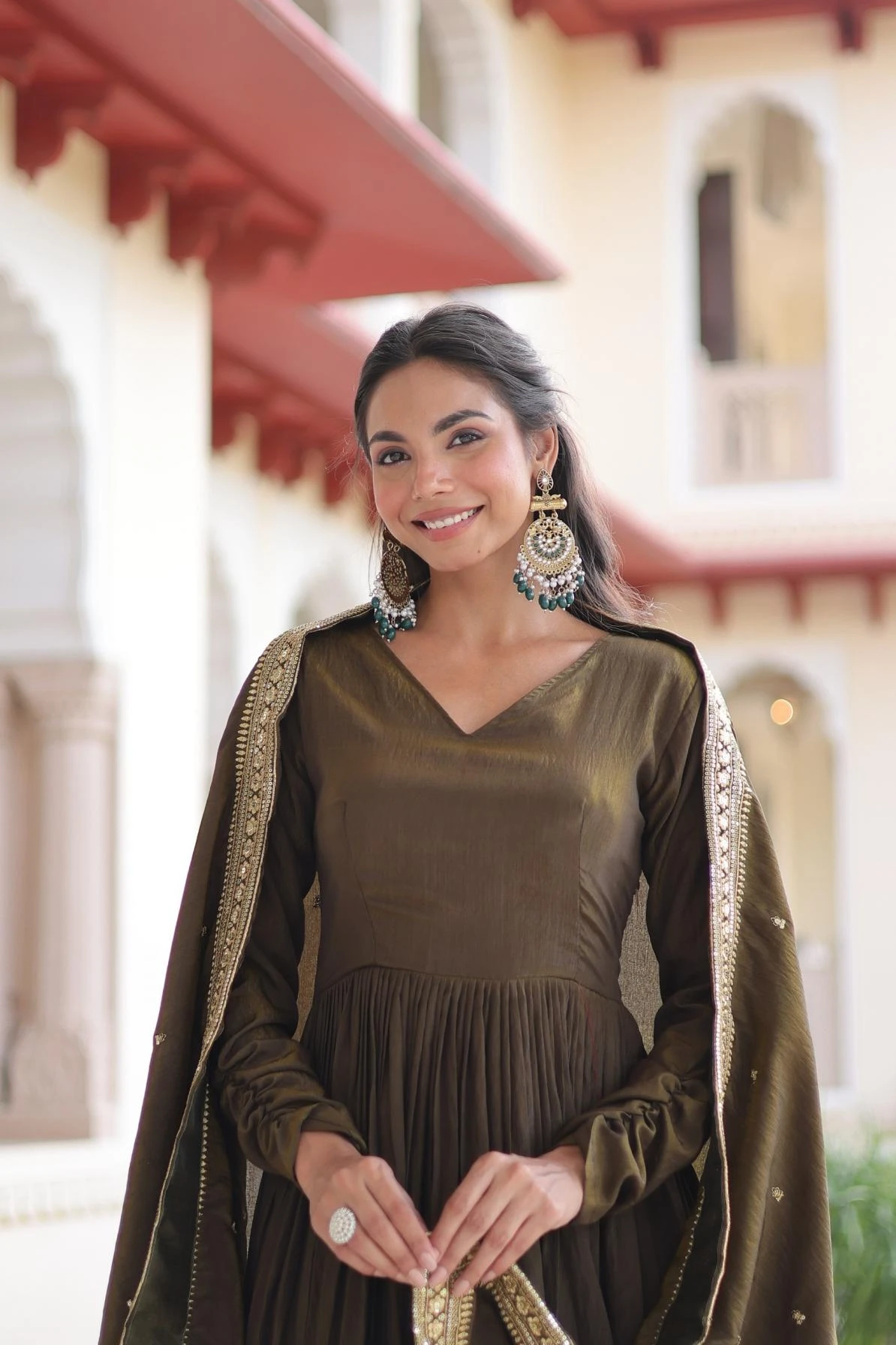 KA 1218 Gown wholesale VICHITRA SILK - Ethnicaa thumbnail 11