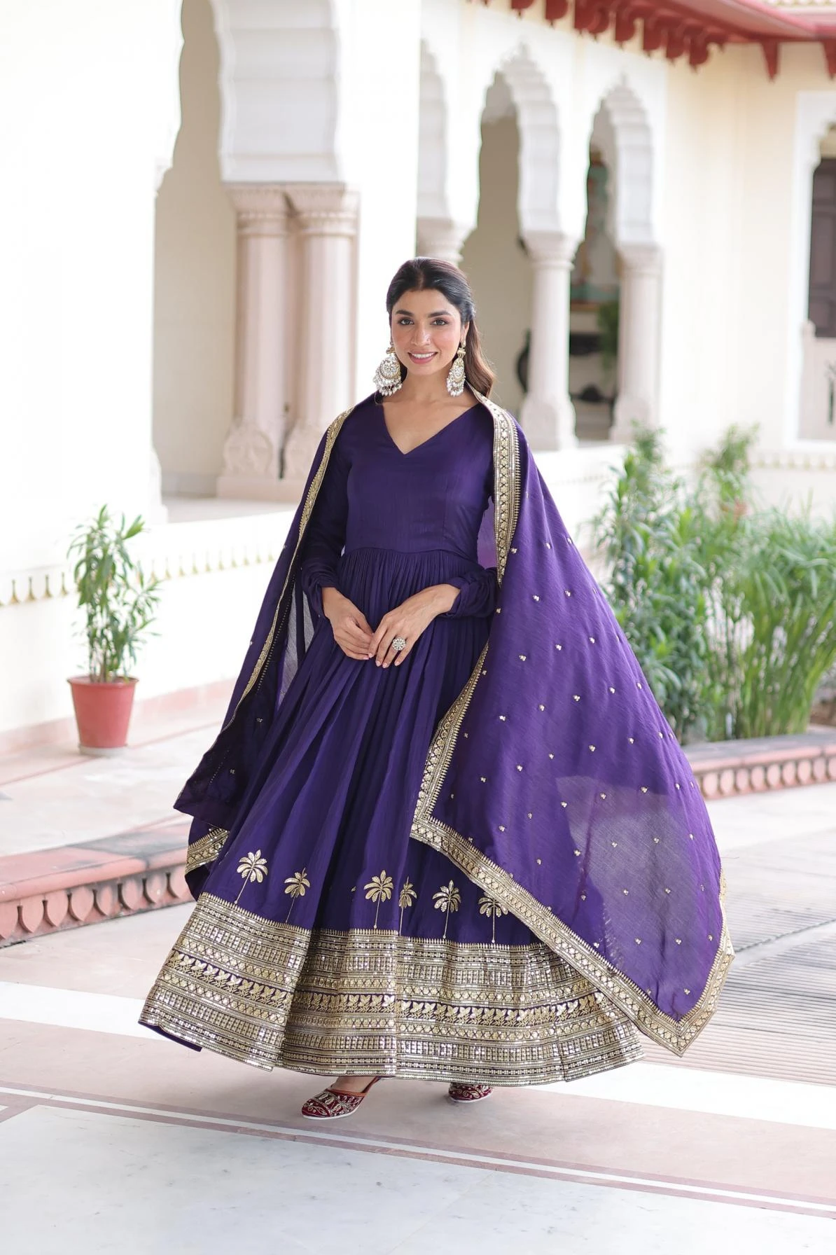 KA 1218 Gown wholesale VICHITRA SILK - Ethnicaa thumbnail 8