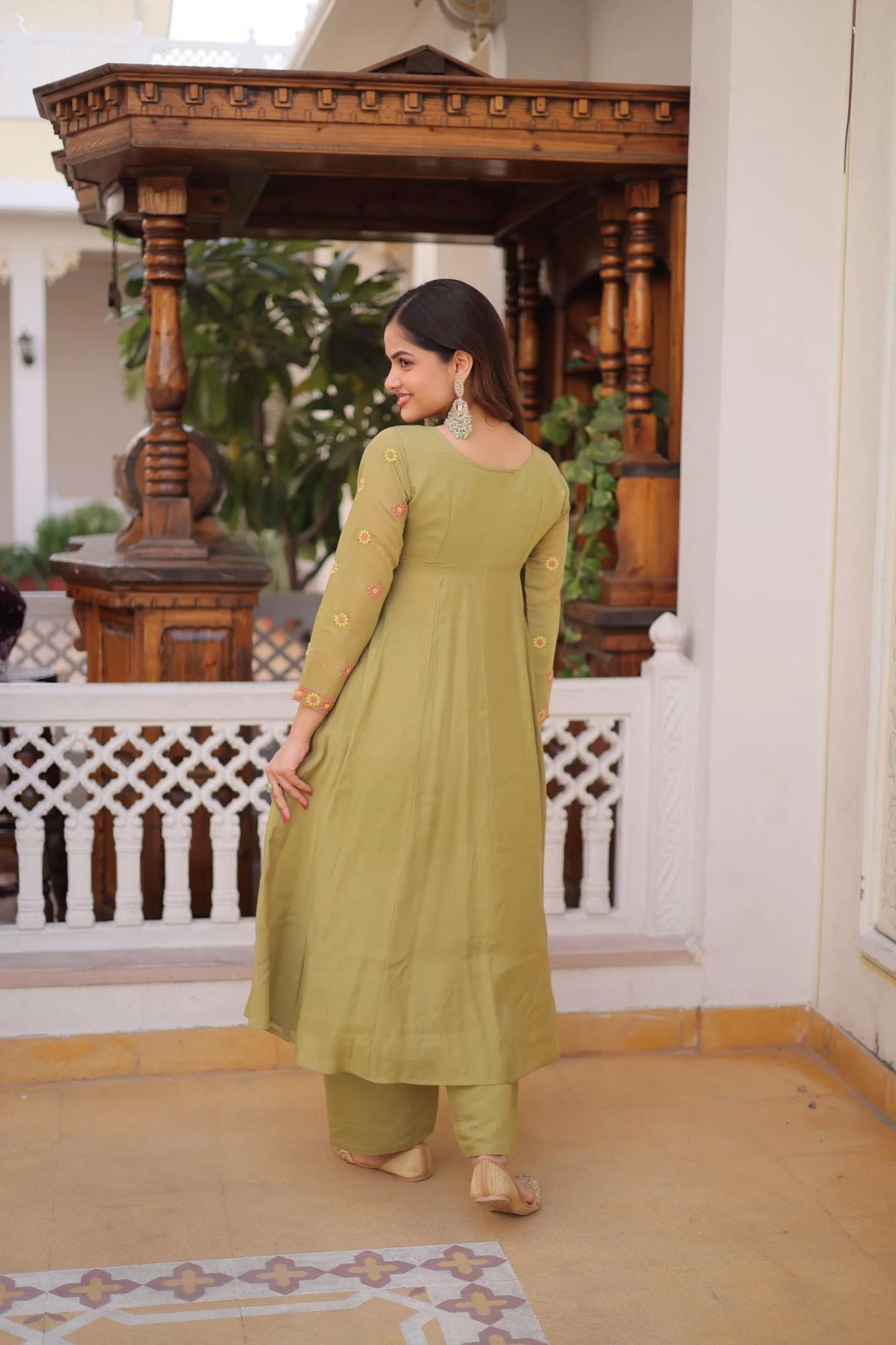 KA 1238 Kurti wholesale MUL CHANDERI - Ethnicaa
