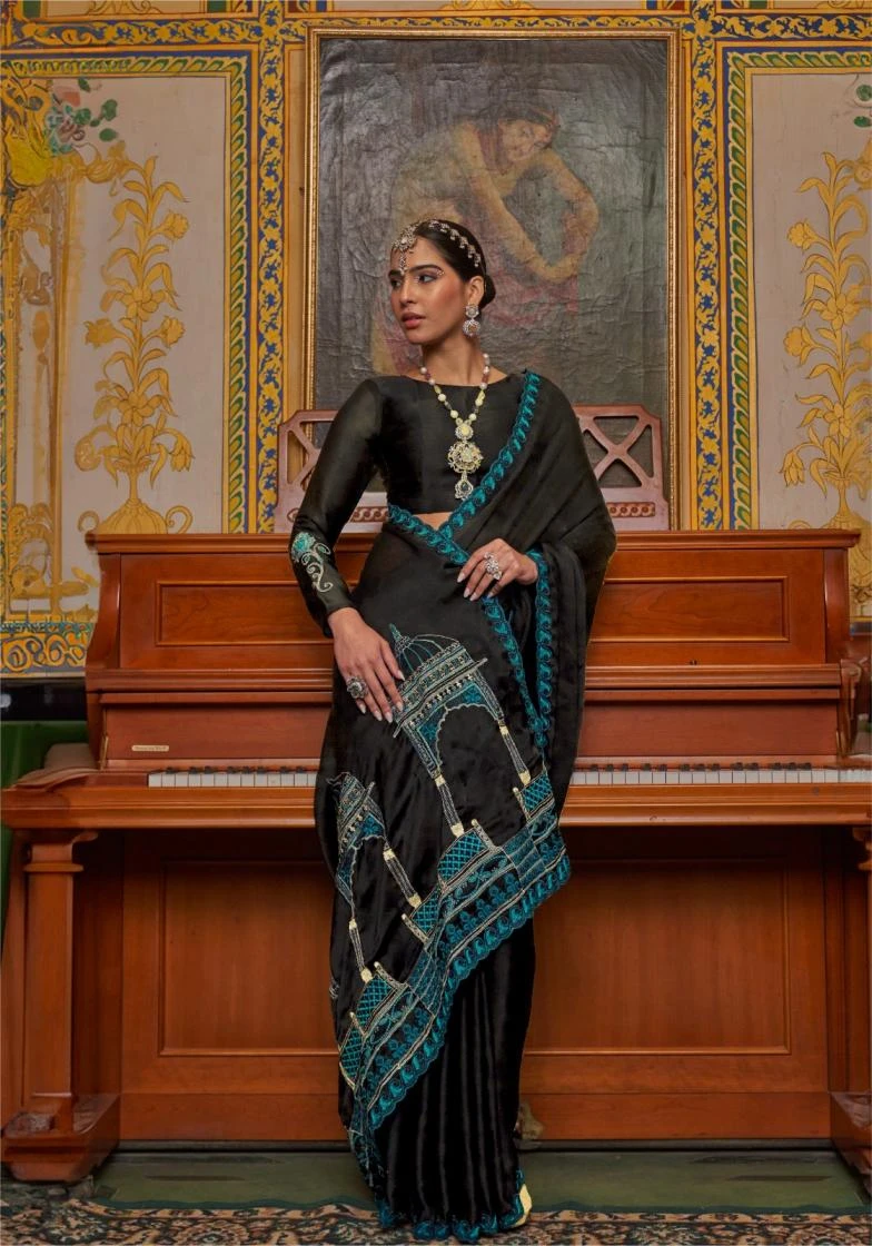 NAME - MANDIR Sarees wholesale SATIN CHIFFON - Ethnicaa thumbnail 18