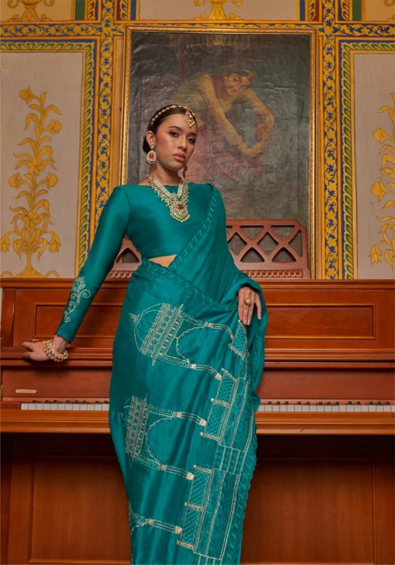 NAME - MANDIR Sarees wholesale SATIN CHIFFON - Ethnicaa thumbnail 9