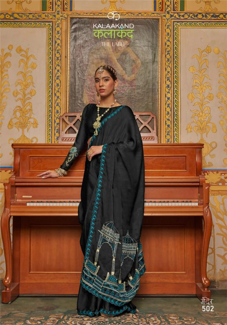 NAME - MANDIR Sarees wholesale SATIN CHIFFON - Ethnicaa thumbnail 6