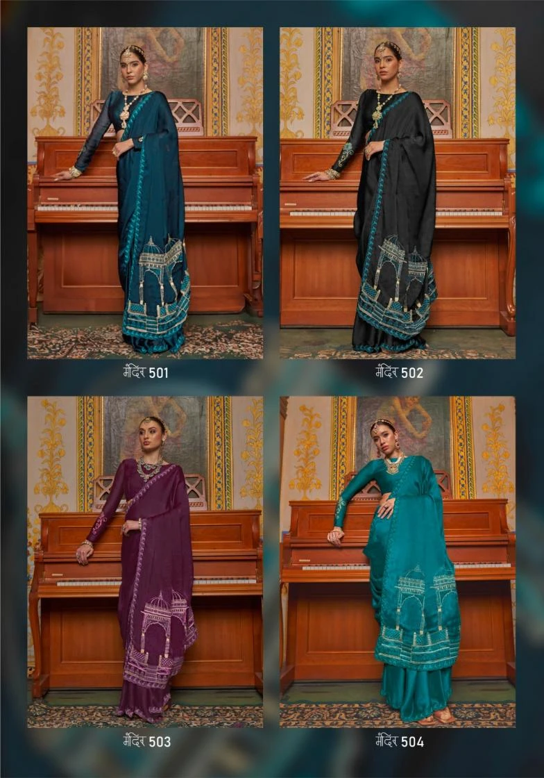 NAME - MANDIR Sarees wholesale SATIN CHIFFON - Ethnicaa thumbnail 16