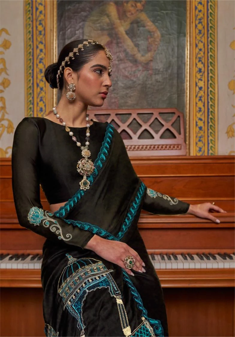 NAME - MANDIR Sarees wholesale SATIN CHIFFON - Ethnicaa thumbnail 11