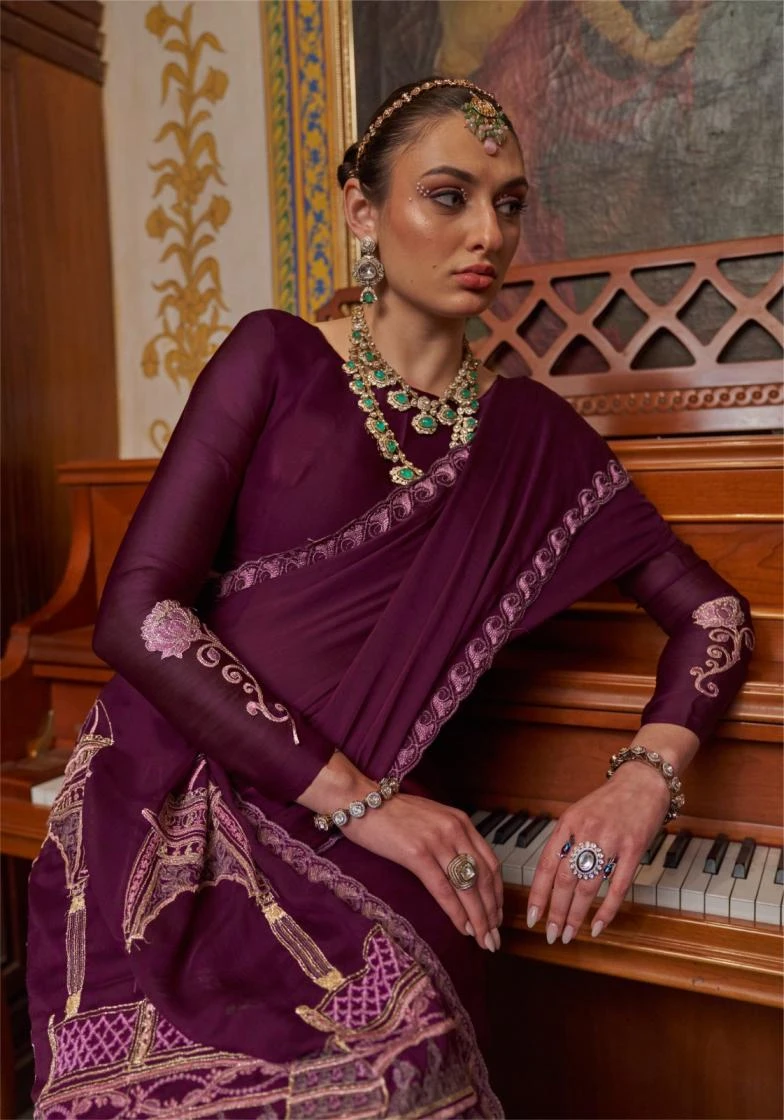 NAME - MANDIR Sarees wholesale SATIN CHIFFON - Ethnicaa thumbnail 4