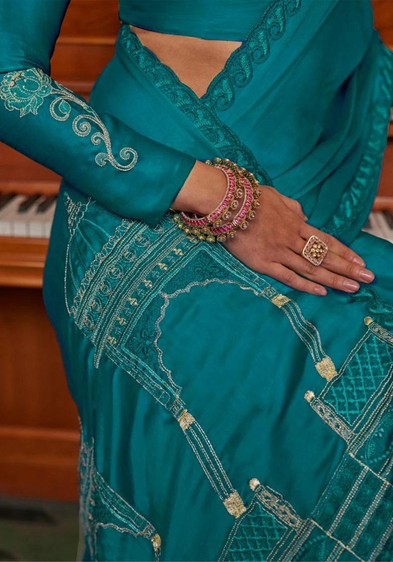 NAME - MANDIR Sarees wholesale SATIN CHIFFON - Ethnicaa thumbnail 3