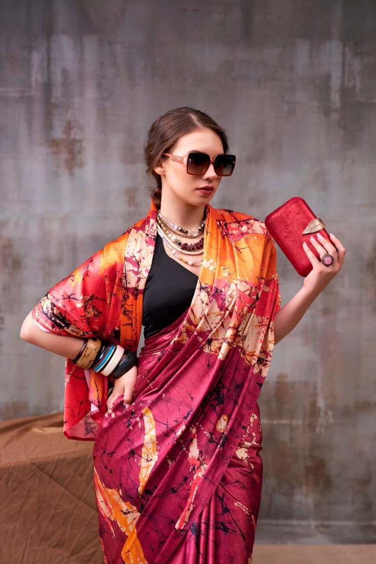 KALYZAA Sarees wholesale SATIN SILK - Ethnicaa thumbnail 3