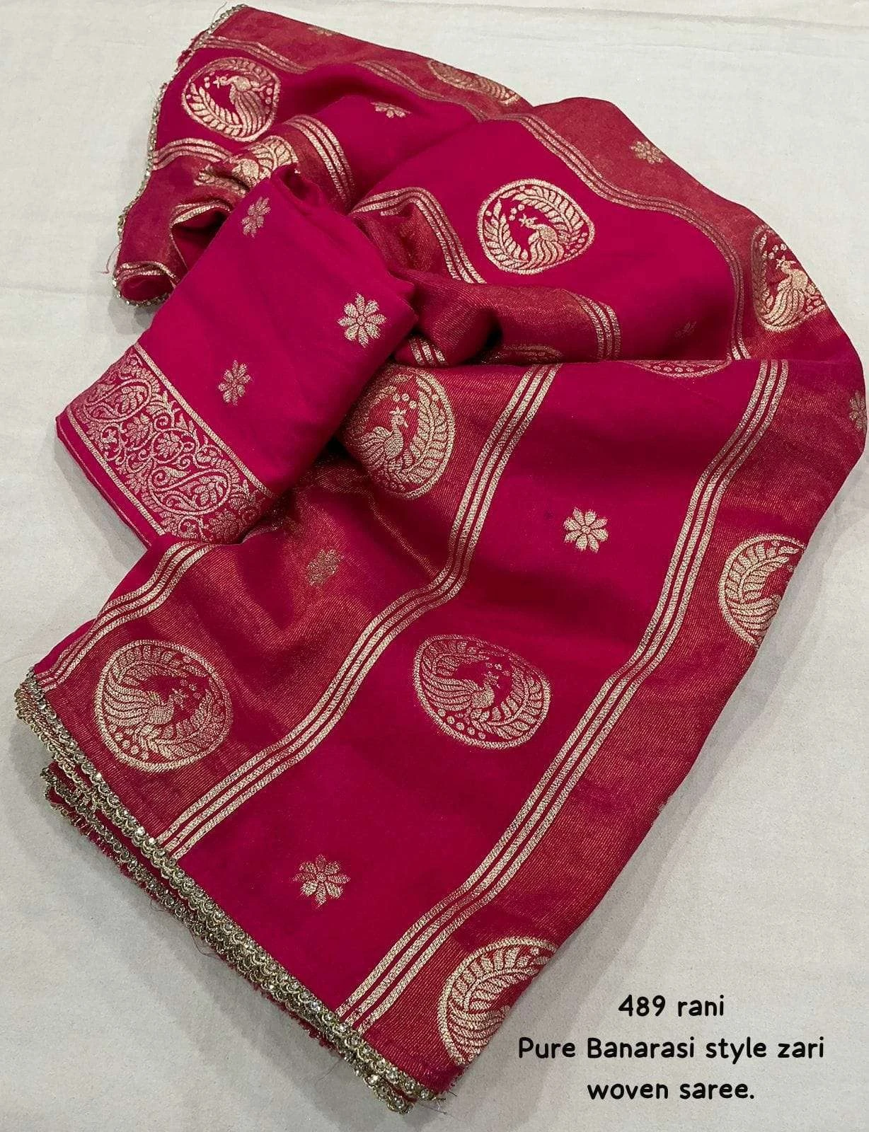 KC 489 Sarees wholesale CHANDERI SILK - Ethnicaa thumbnail 14