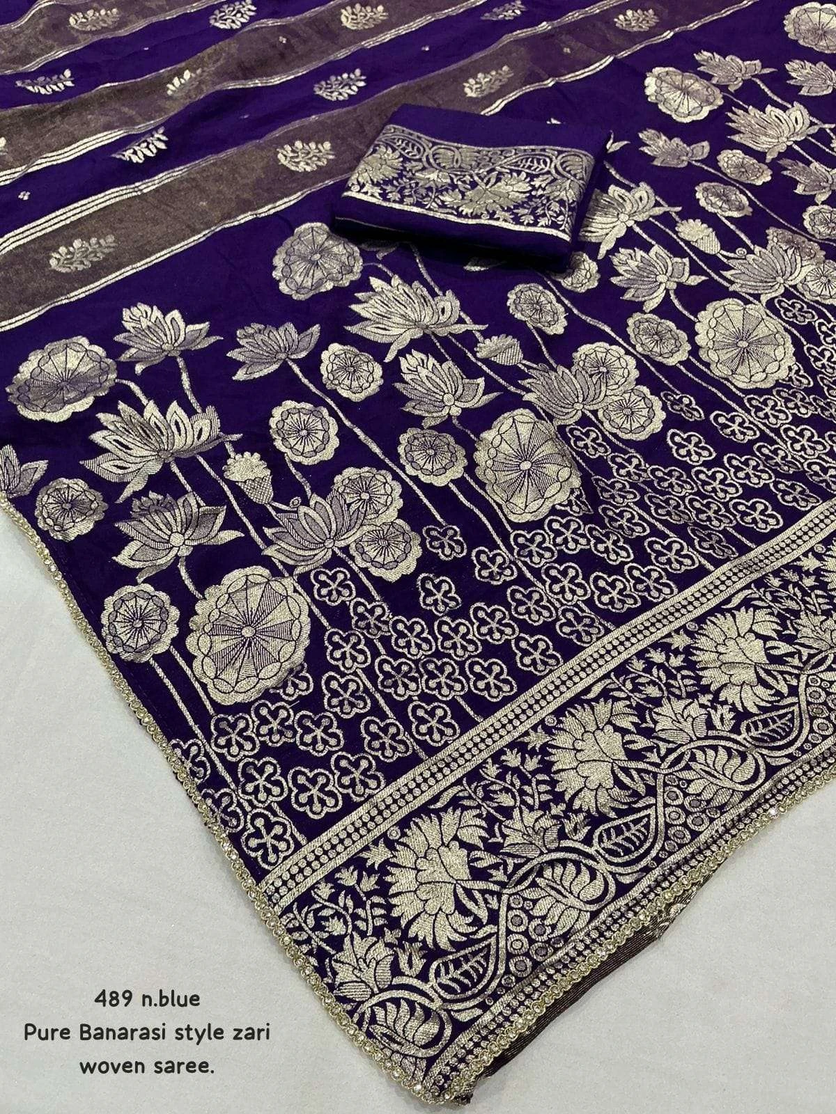 KC 489 Sarees wholesale CHANDERI SILK - Ethnicaa thumbnail 9