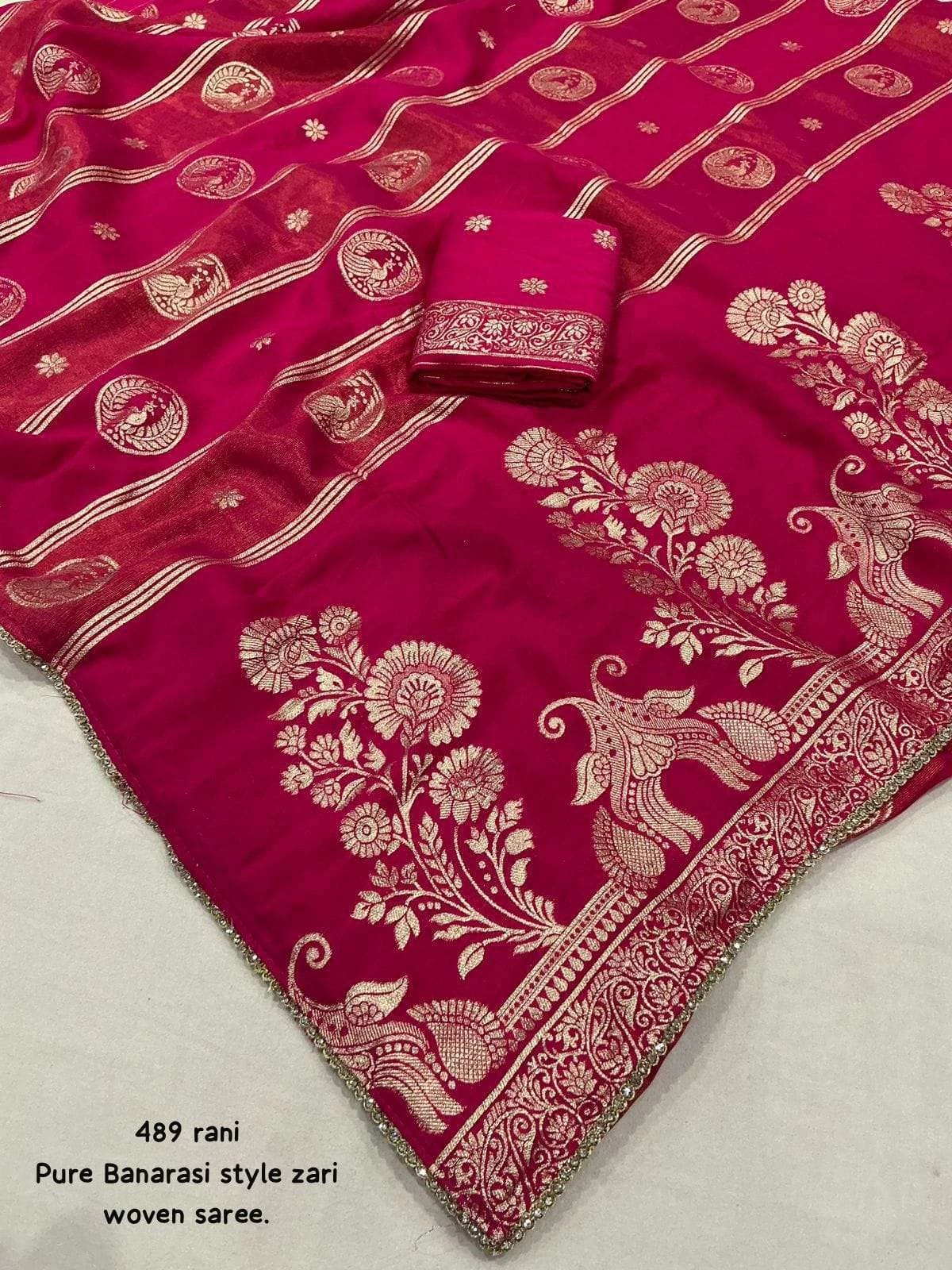 KC 489 Sarees wholesale CHANDERI SILK - Ethnicaa thumbnail 12