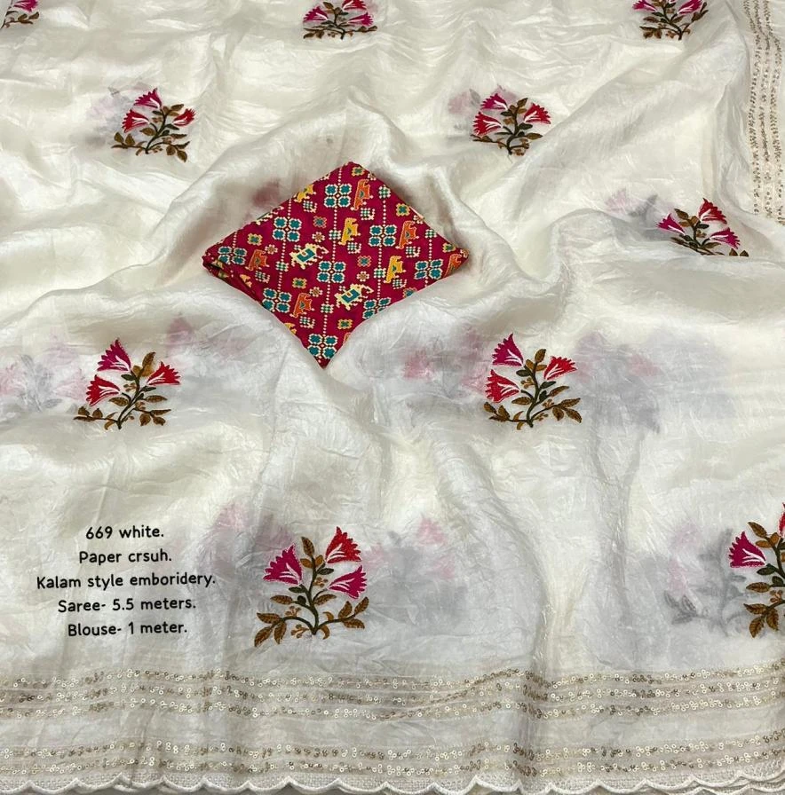 KC 669 Sarees wholesale PAPER CRUSH - Ethnicaa thumbnail 6