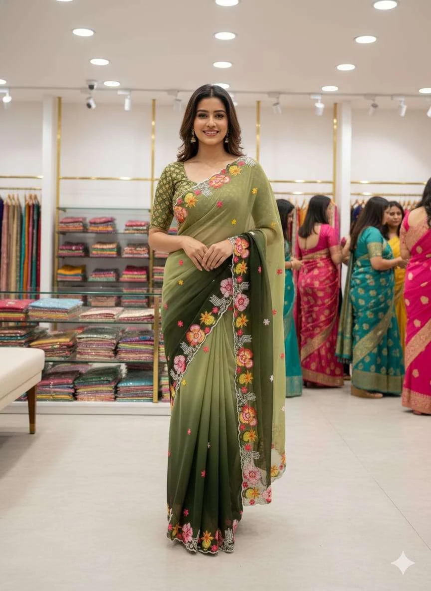 KC 838 Sarees wholesale GEORGETTE - Ethnicaa thumbnail 9