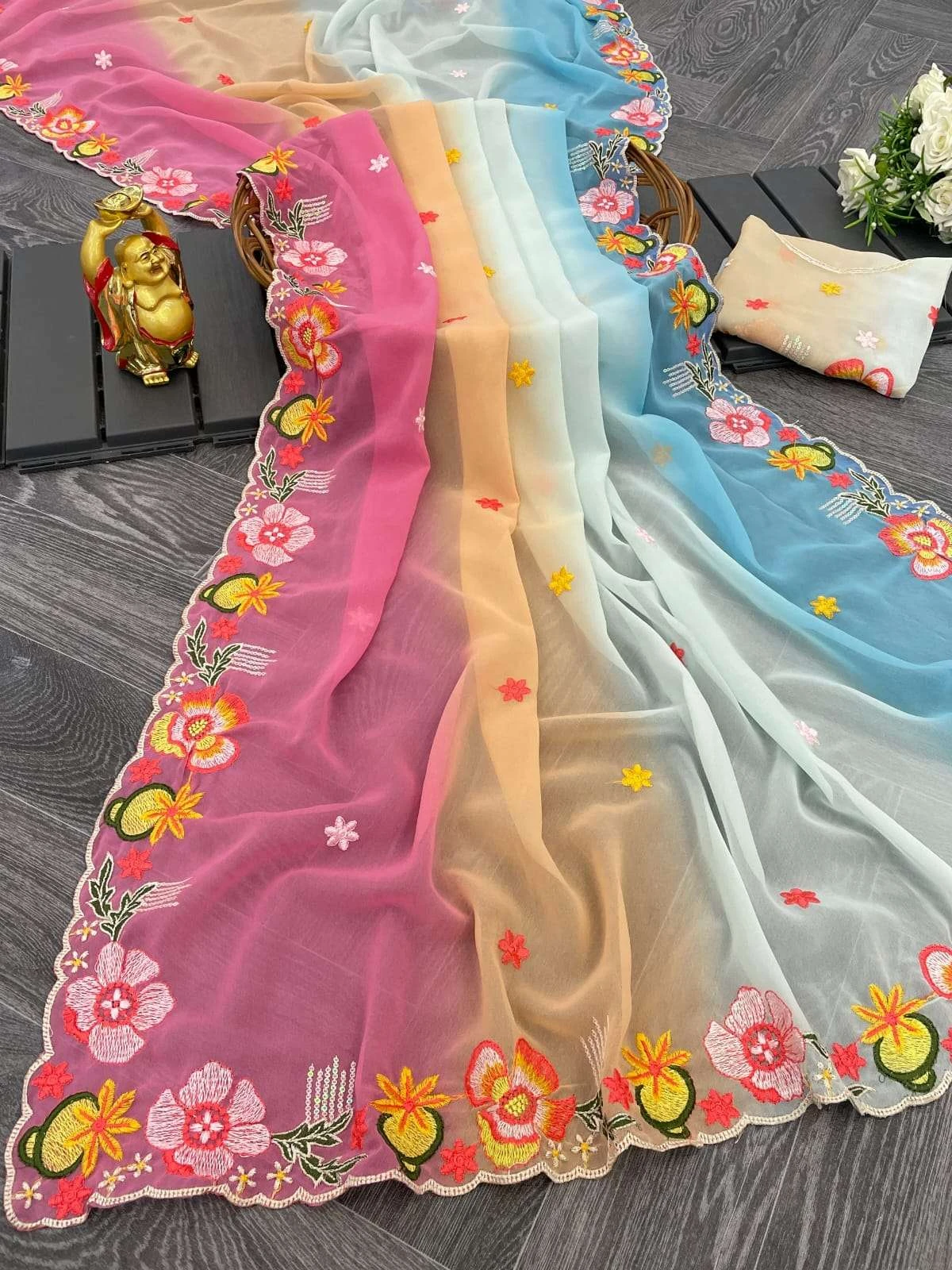 KC 838 Sarees wholesale GEORGETTE - Ethnicaa thumbnail 12