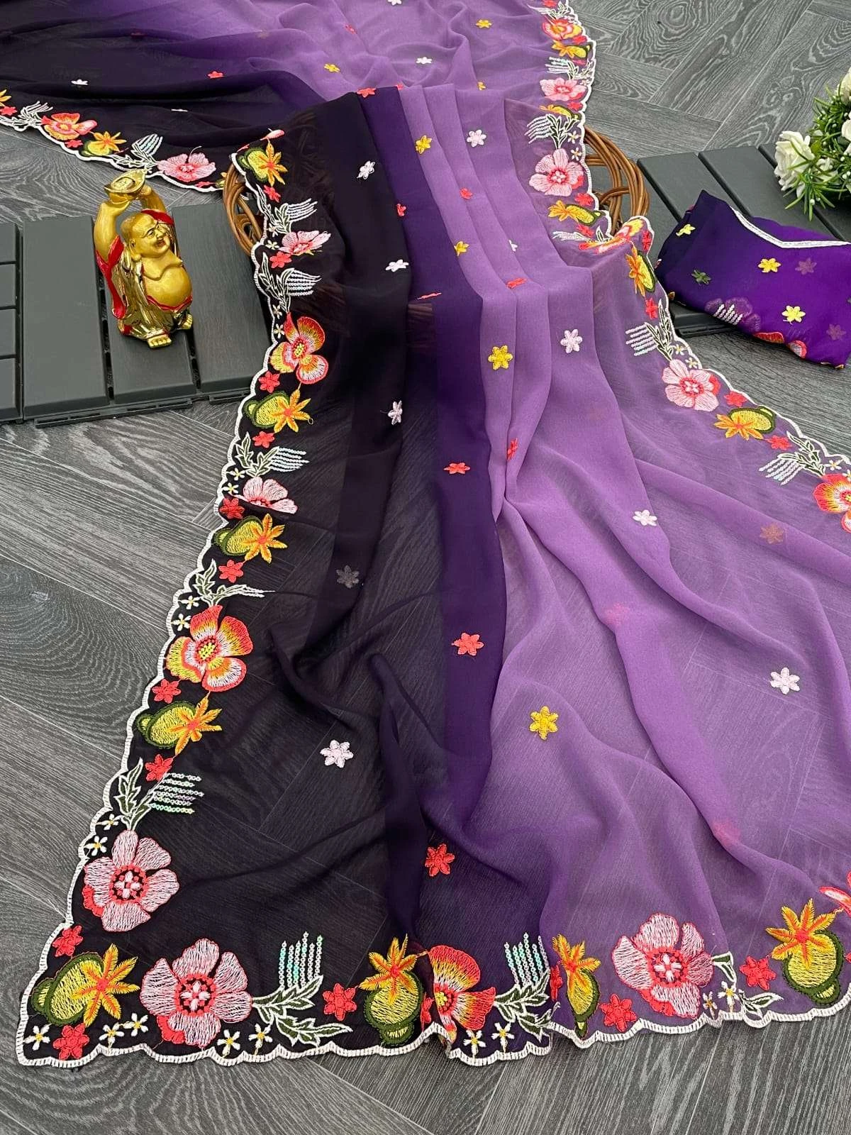 KC 838 Sarees wholesale GEORGETTE - Ethnicaa thumbnail 10