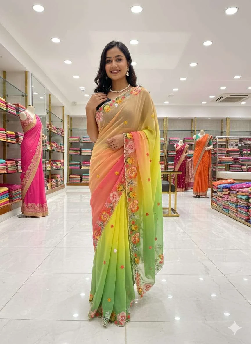 KC 838 Sarees wholesale GEORGETTE - Ethnicaa thumbnail 18