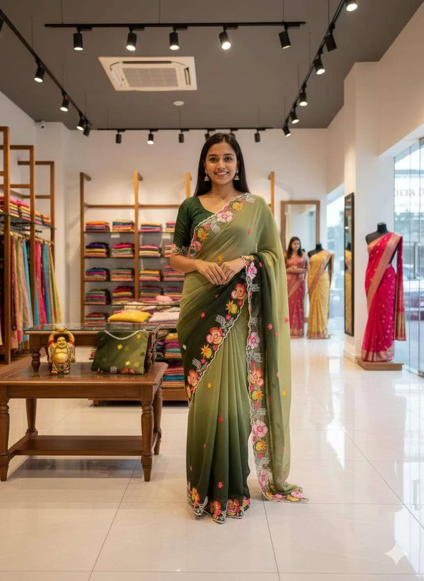 KC 838 Sarees wholesale GEORGETTE - Ethnicaa thumbnail 14