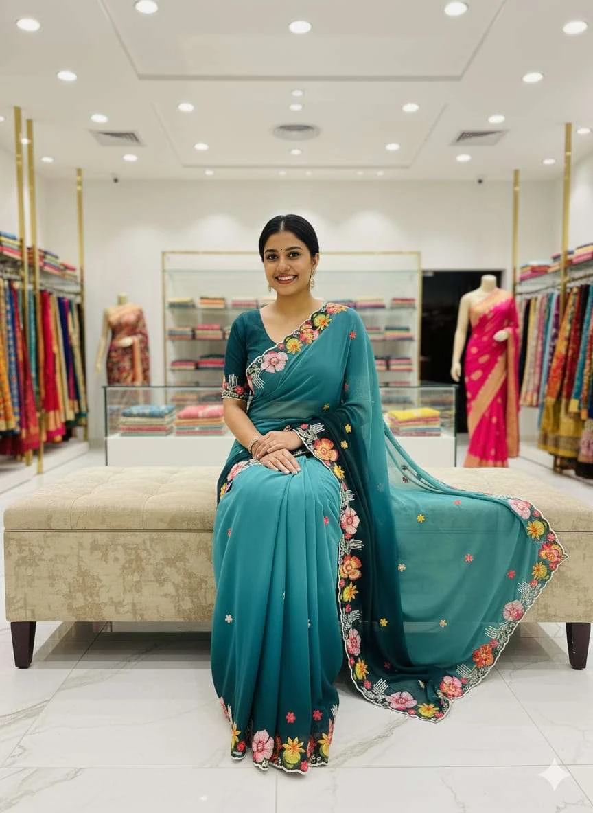 KC 838 Sarees wholesale GEORGETTE - Ethnicaa thumbnail 21