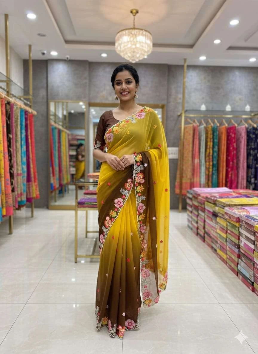 KC 838 Sarees wholesale GEORGETTE - Ethnicaa thumbnail 15