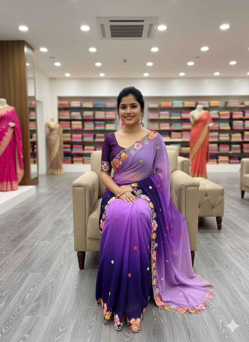 KC 838 Sarees wholesale GEORGETTE - Ethnicaa thumbnail 7