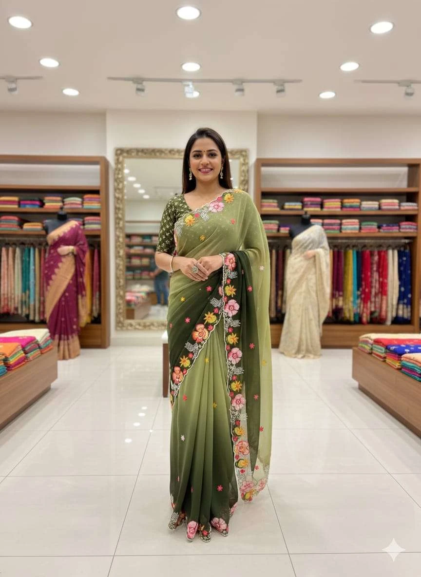 KC 838 Sarees wholesale GEORGETTE - Ethnicaa thumbnail 11