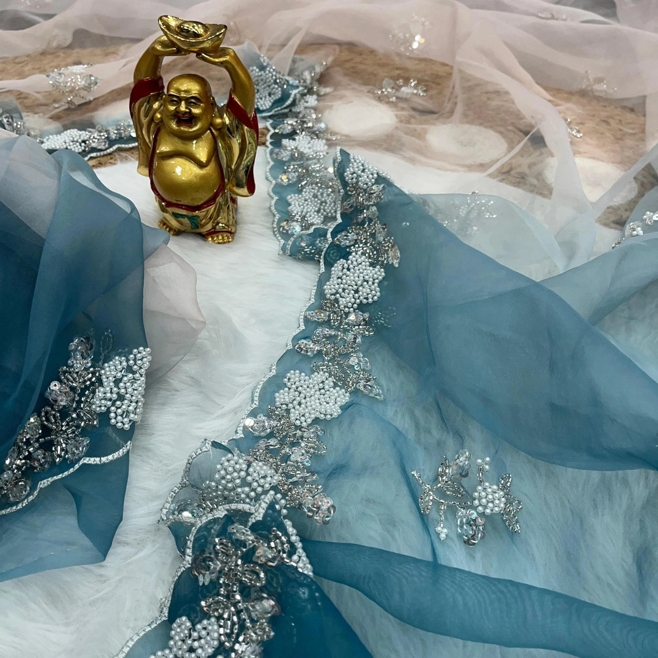 KC 897 Sarees wholesale SHINEY ORGANZA - Ethnicaa thumbnail 12