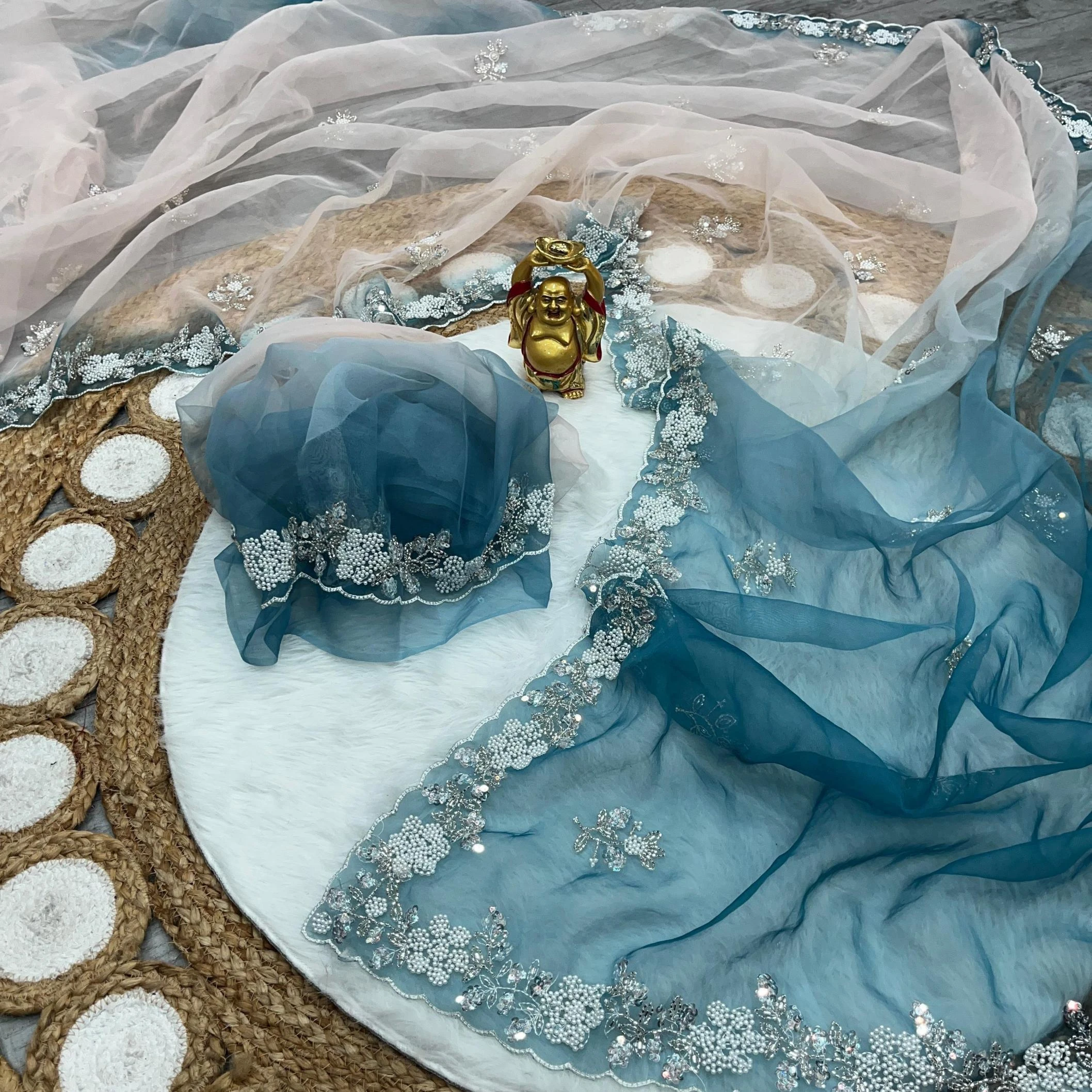 KC 897 Sarees wholesale SHINEY ORGANZA - Ethnicaa thumbnail 3