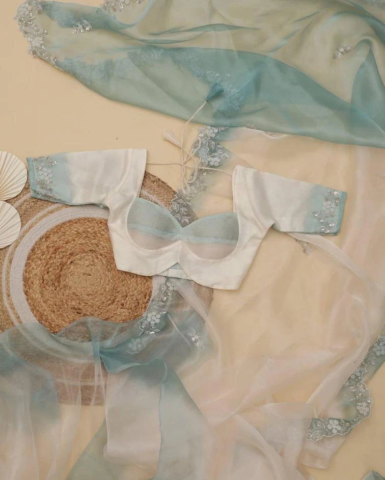 KC 897 Sarees wholesale SHINEY ORGANZA - Ethnicaa thumbnail 10