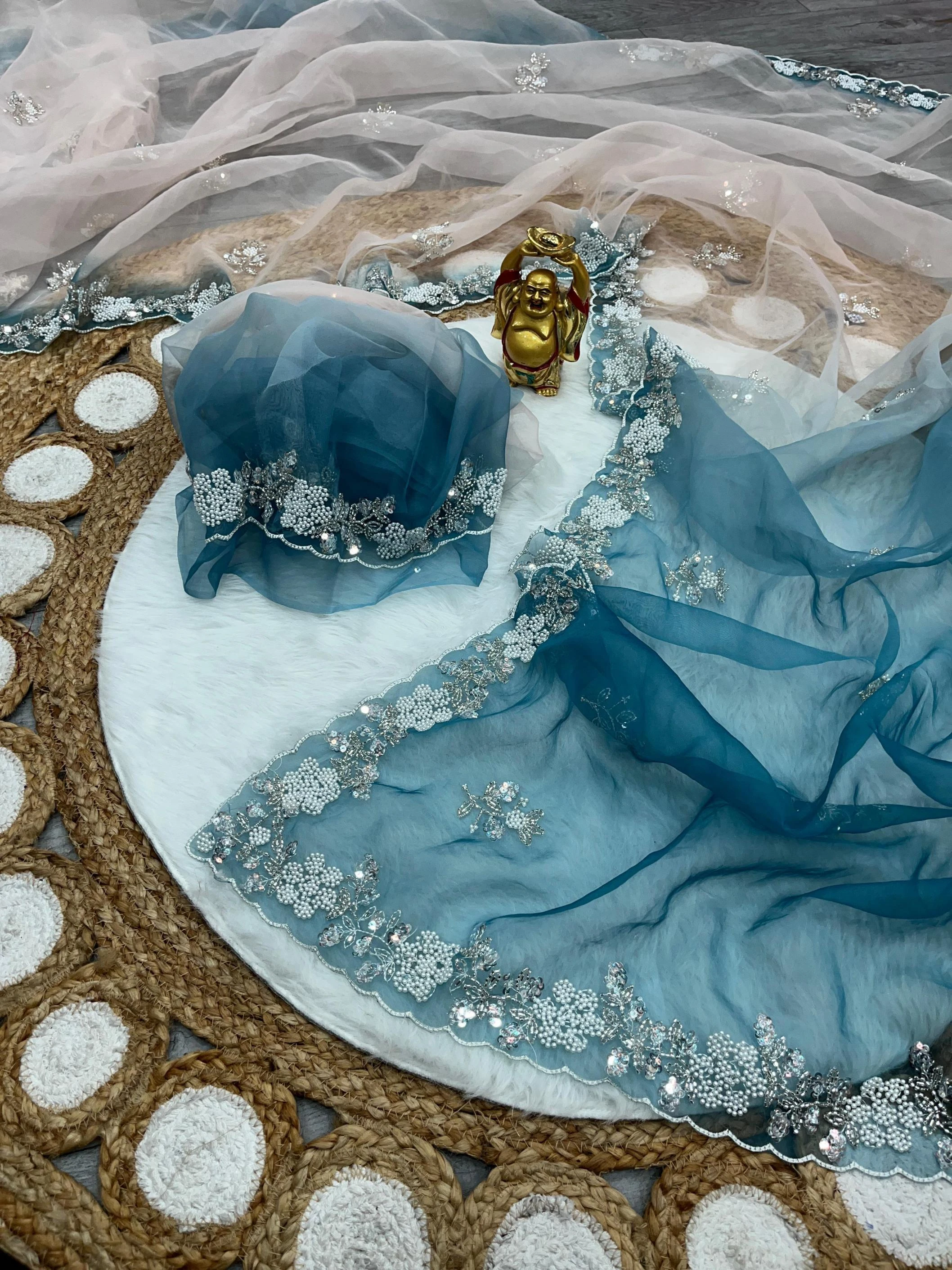 KC 897 Sarees wholesale SHINEY ORGANZA - Ethnicaa thumbnail 9