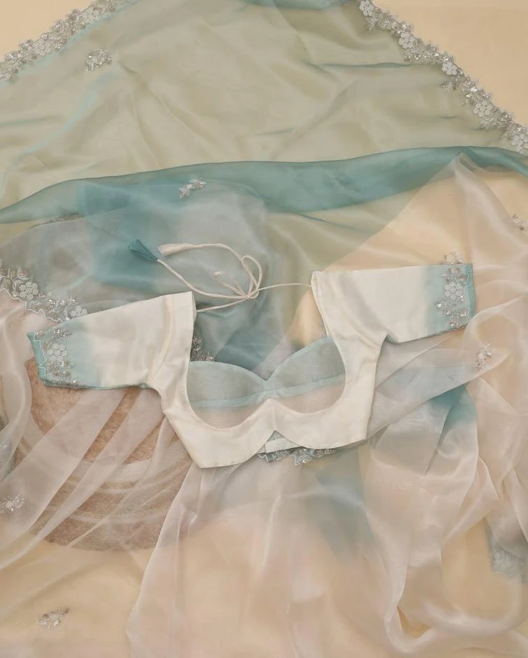 KC 897 Sarees wholesale SHINEY ORGANZA - Ethnicaa thumbnail 6