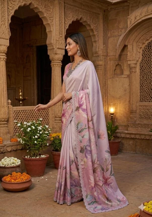 KC 909 Sarees wholesale SATIN GEORGETTE - Ethnicaa thumbnail 8