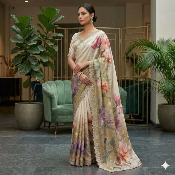 KC 909 Sarees wholesale SATIN GEORGETTE - Ethnicaa thumbnail 6