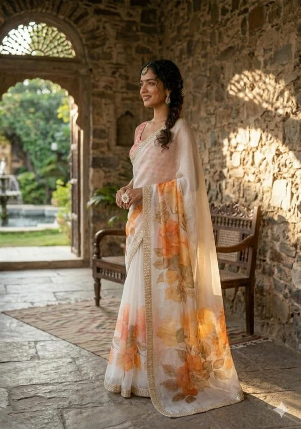 KC 909 Sarees wholesale SATIN GEORGETTE - Ethnicaa thumbnail 4