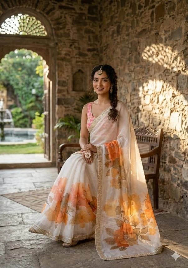 KC 909 Sarees wholesale SATIN GEORGETTE - Ethnicaa thumbnail 2