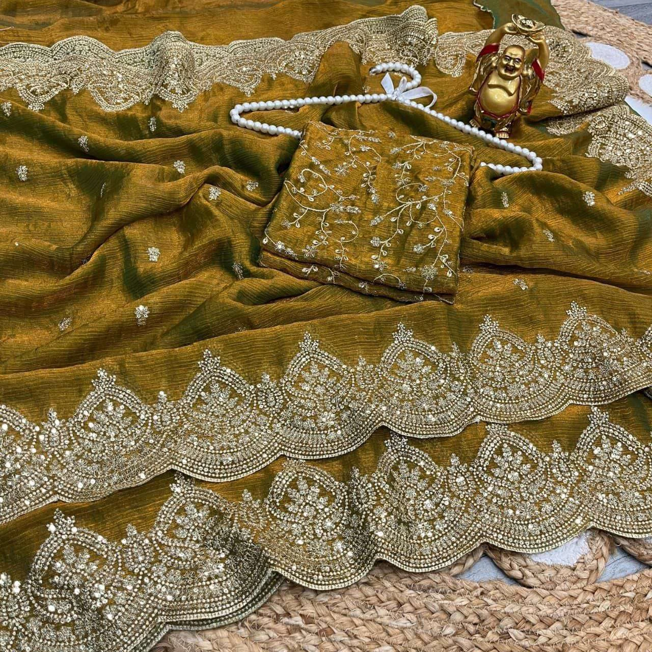 KC 920 Sarees wholesale FENDY CHIFFON - Ethnicaa thumbnail 2