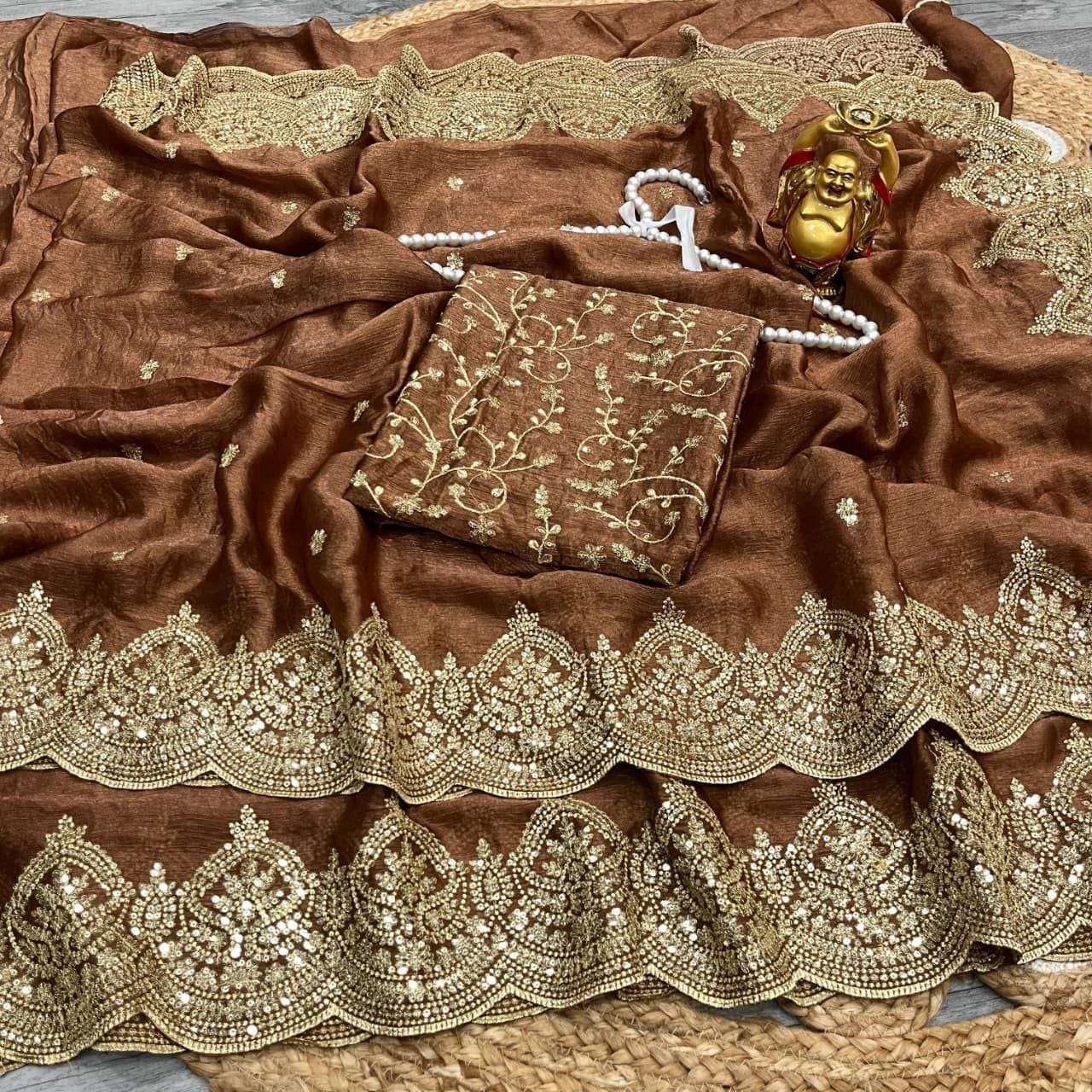 KC 920 Sarees wholesale FENDY CHIFFON - Ethnicaa