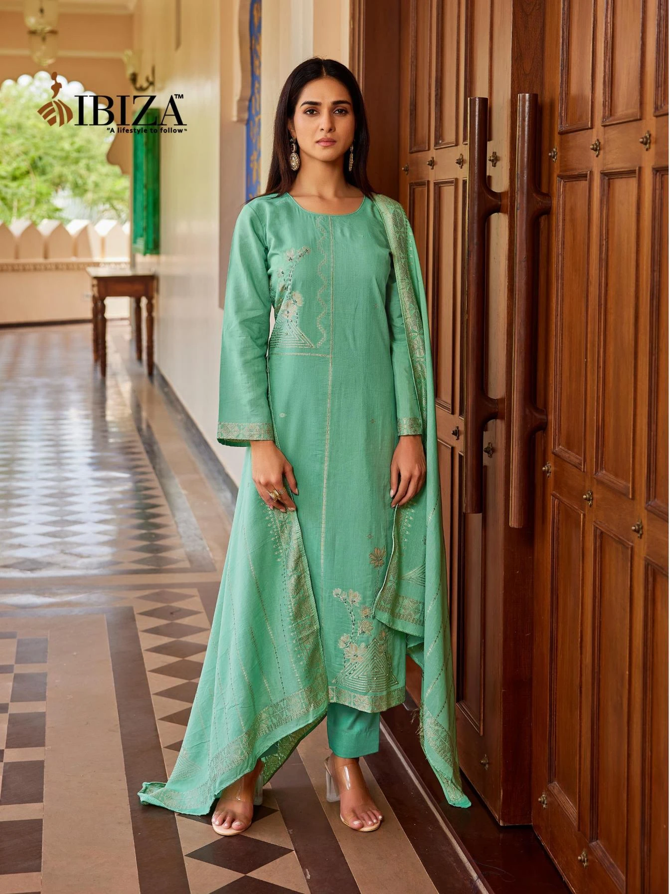 KHANAK Salwar Suits wholesale MUL CHANDERI JACQUARD - Ethnicaa thumbnail 6