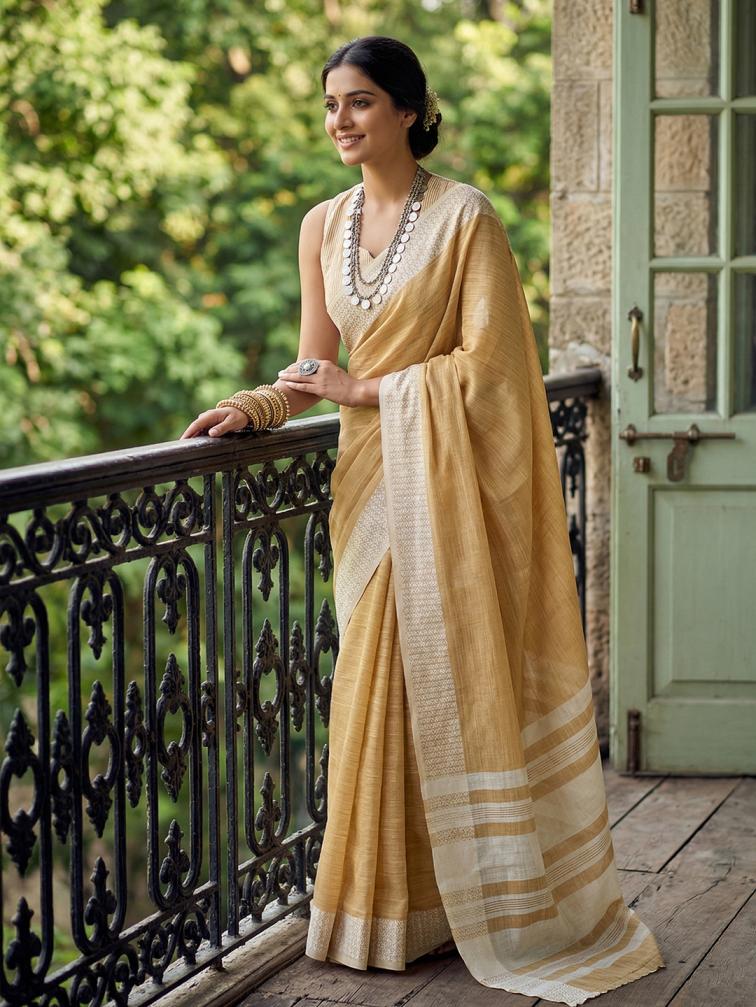 LINEN LOOMS VOL 2 Sarees wholesale LINEN COTTON - Ethnicaa thumbnail 5