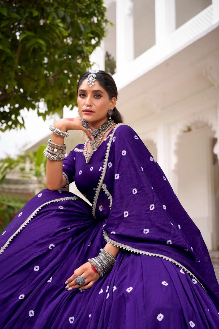 ROOP (રૂપ) Lahanga wholesale CHANDERI - Ethnicaa thumbnail 4