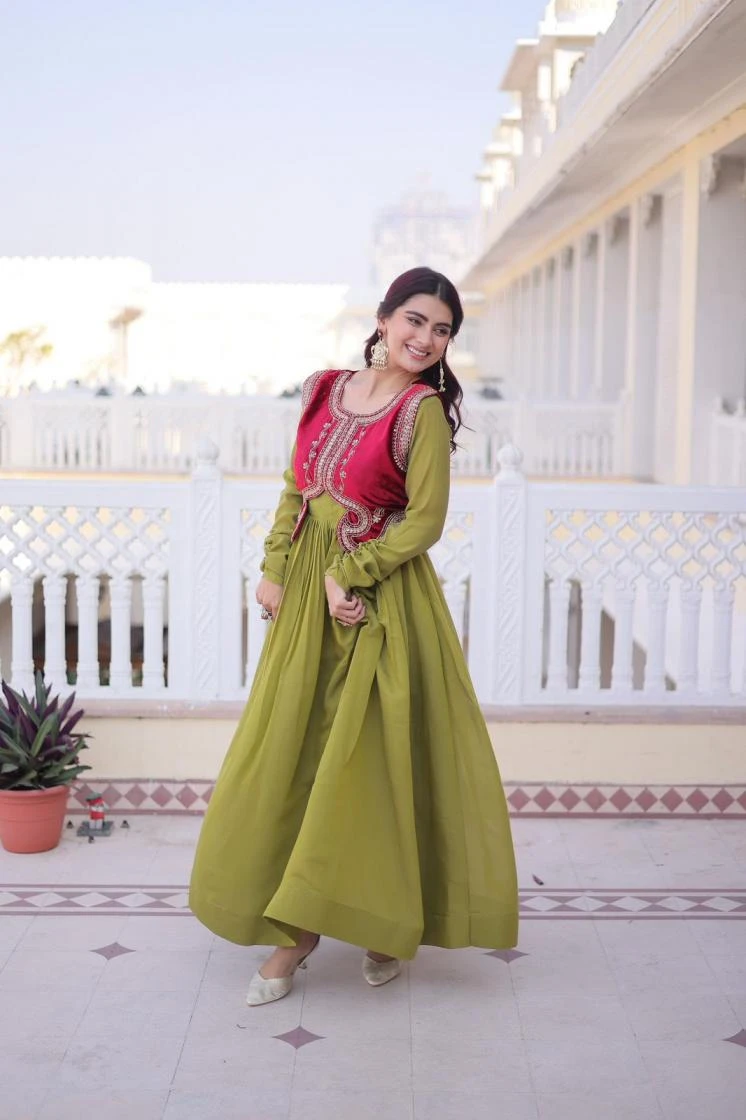 LW 9317 Gown wholesale MUL CHANDERI - Ethnicaa thumbnail 7