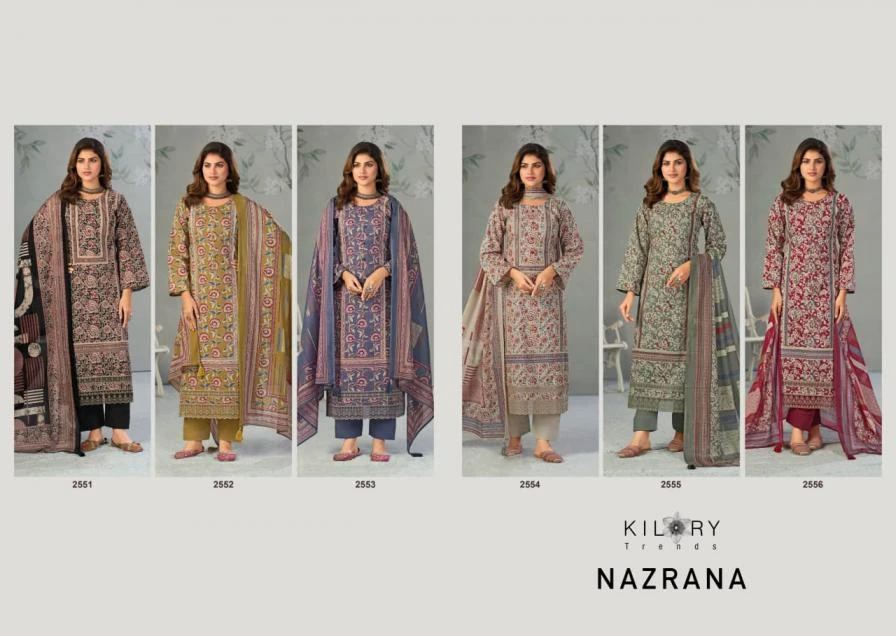 NAZRANA Salwar Suits wholesale PURE LAWN - Ethnicaa thumbnail 2