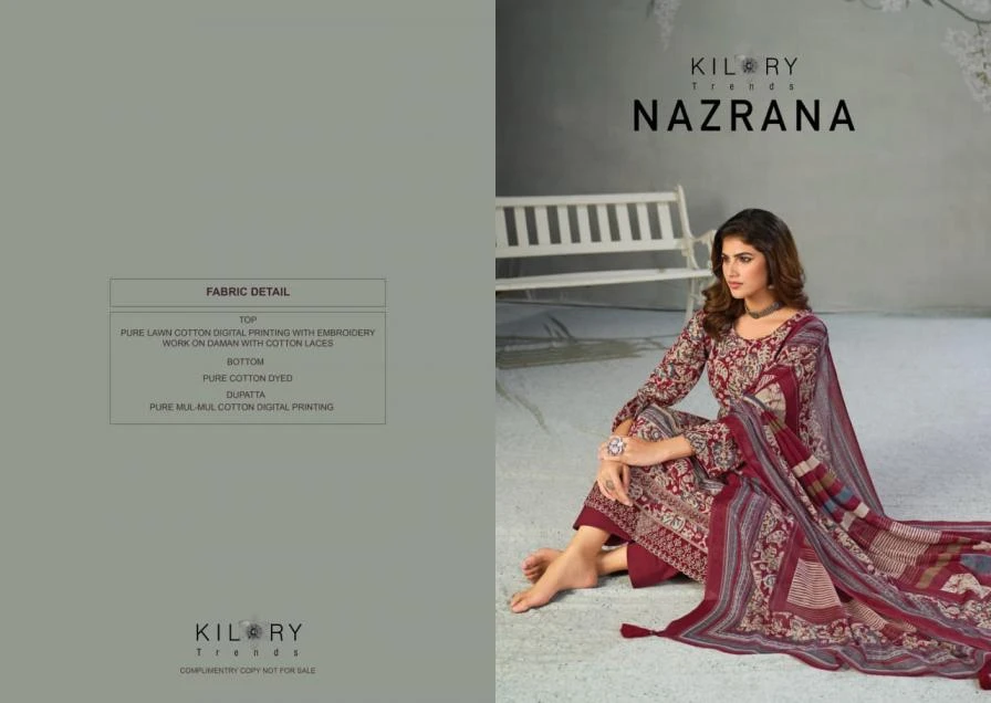 NAZRANA Salwar Suits wholesale PURE LAWN - Ethnicaa thumbnail 7
