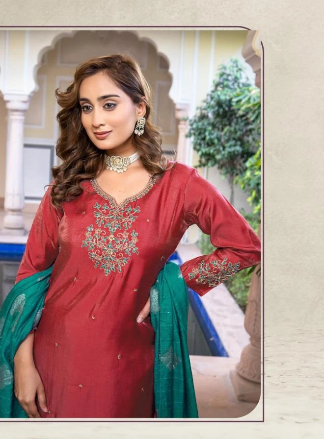 🔥 Salwar Suits wholesale ROMAN GLASS SILK - Ethnicaa thumbnail 3