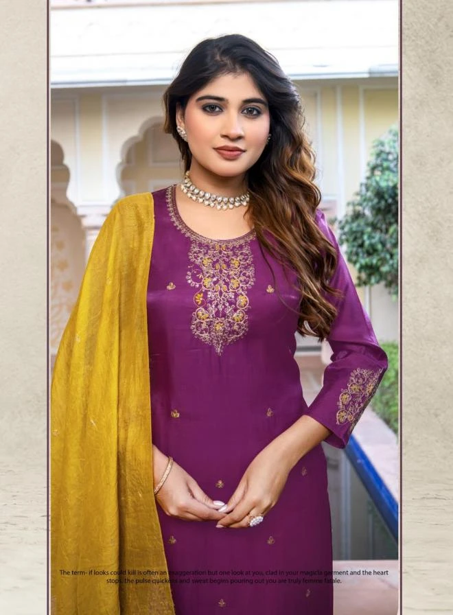 🔥 Salwar Suits wholesale ROMAN GLASS SILK - Ethnicaa thumbnail 9