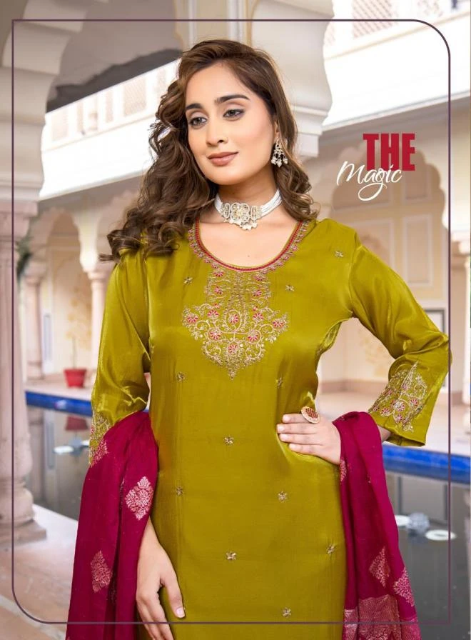 🔥 Salwar Suits wholesale ROMAN GLASS SILK - Ethnicaa